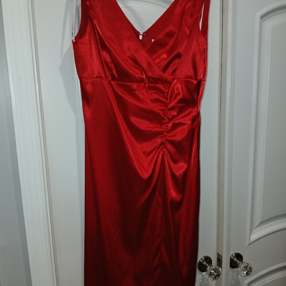 Satin Red Dress
